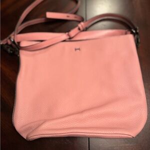 H by Halston Pebbled Pink Leather Crossbody Bag, used